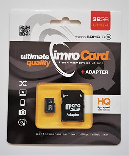 Micro SD Card 32GB Class 10 UHS-I Adaptor