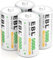EBL Ni-MH C Size Rechargeable Batteries 5000mAh with Storage Cases, Pack of 4
