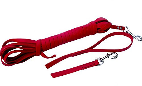 MJH Beta Biothane Schleppleine rot 13mm breit/2m lang mit Handschlaufe