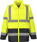 Portwest Klassische Kontrast Warnschutz-Regenjacke, Größe: XL, Farbe: Gelb/Schwarz, H443YBRXL