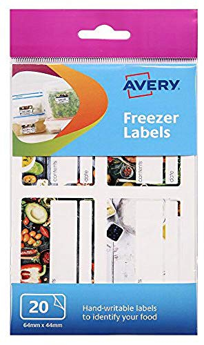 Avery 60–126 selbstklebende Gefrierschrank-Etiketten, nur zur Beschriftung per Hand, 44 x 64 mm, 4 Etiketten pro Blatt