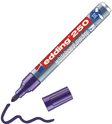 edding 250 Whiteboardmarker - violett - 1 Whiteboard Stift - Rundspitze 1,5-3 mm - Boardmarker abwischbar - für Whiteboard, Flipchart, Magnettafel, Pinnwand, Memoboard - Sketchnotes