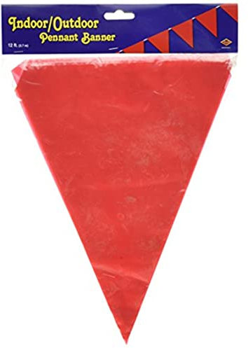 Beistle 50708-R Allwetter-Wimpelbanner aus rotem Kunststoff Party-Zubehör, hängende Dekorationen