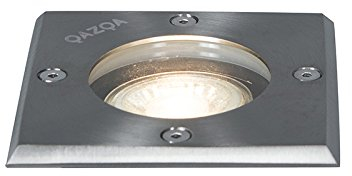 Qazqa - Modern Bodeneinbaustrahler für außen Edelstahl I nickel matt gebürstet 10,5 cm IP65 - Basic Square I Außenbeleuchtung - Edelstahl Quadratisch - LED geeignet GU10