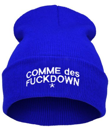 4sold Beanie Mütze Hat Mütze Bad Hair Day Fuckin Problems Comme des Fuckdown.Hit Neu 200 Models (commes royal blau - weiß)