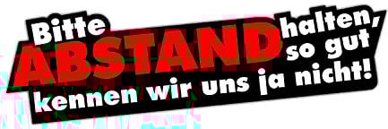 easydruck24de 1 Sticker Bitte Abstand halten I kfz112 I 16 x 4,5 cm groß I Auto-Aufkleber Wohnwagen Mofa Roller mit Spruch lustig wetterfest