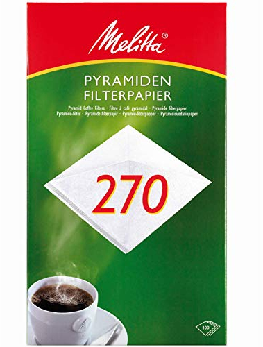 Melitta Pyramiden-Filterpapier 270 G, Weiß, 100 Stück