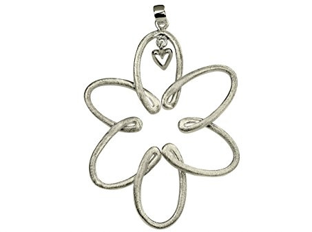 SILBERMOOS Damen Anhänger Blume Blüte groß gebürstet 925 Sterling Silber