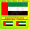 Flagge der Vereinigten Arabischen Emirate UAE Dubai, Abu Dhabi 110 mm Vinyl-Autoaufkleber, Aufkleber X1 + 2 Bonus