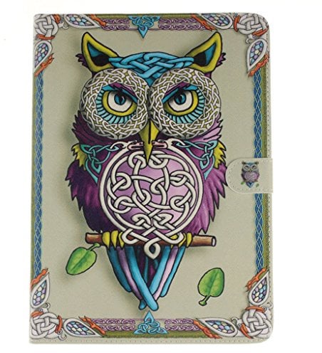 Samsung Galaxy Tab S 10.5 Hülle, SATURCASE PU Leder Flip Magnetverschluss Brieftasche Standfunktion Kartenschlitze Tasche Hülle Schutzhülle Handycover für Samsung Galaxy Tab S 10.5 SM-T800 (Cool Owl)
