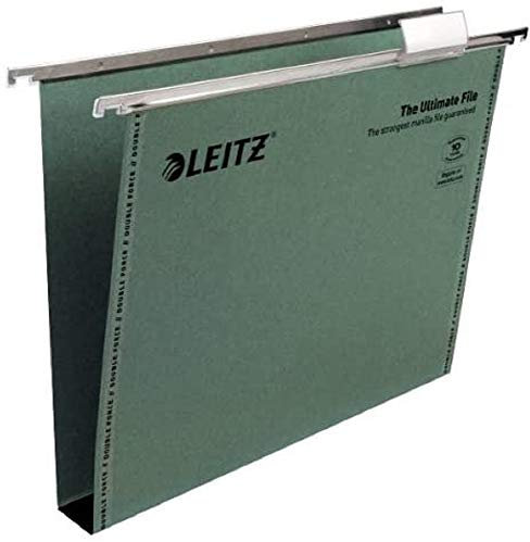 Leitz Ultimate 17430055 Hängemappe mit Reitern und Etiketten, recycelt, 30 mm, A4, Grün, 50 Stück