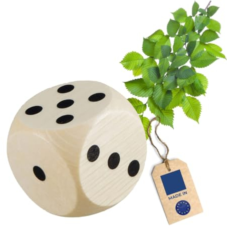 HOFMEISTER® Würfel aus Holz mit Augenzahlen, 3x3x3 cm, aus heimischem Buchenholz - für Brettspiele, Würfelspiele, Spieleabende