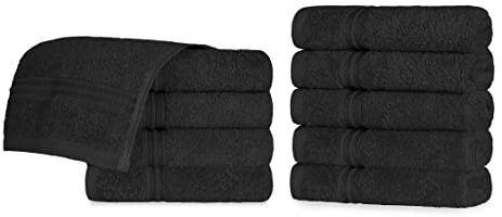 Superior NS Towel Parent Handtuch-Set, Baumwolle, Schwarz, Washcloth (10-Pack), 10
