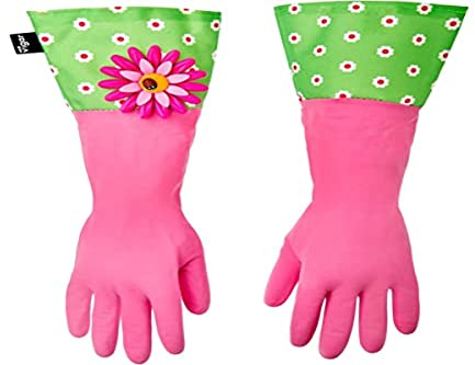 VIGAR Addis Gants de Nettoyage Flower Power Vert/Rose