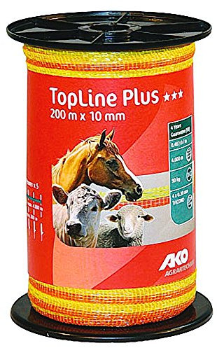 Kerbl 200 m Weidezaunband Topline Plus Breite 10 mm Bruchlast 90 kg 4 x 0,30 mm
