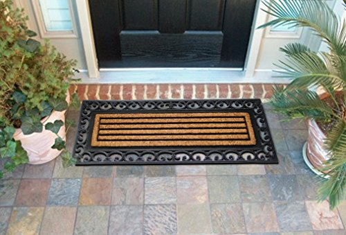 EHC Extra Large Non-Slip Outdoor Or Indoor Rubber Coir Door Mat - 120cm x 45cm