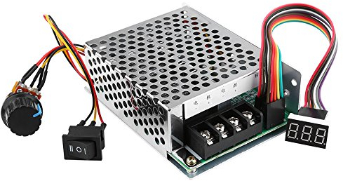 Walfront Motor Speed Controller, DC10V-55V PWM Brushed DC Motor Controller einstellbar Driver CW CCW Reversible Switch Display mit Ziffern