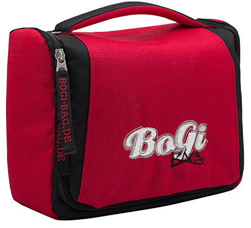 BoGi Bag Kulturbeutel XL 4 Liter rot schwarz Kulturtasche Waschtasche Kosmetiktasche Spiegel