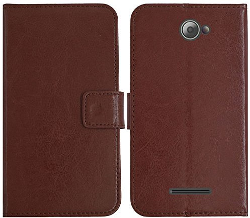 TienJueShi Brown Flip Book-Style Brief Leder Tasche Schutz Hulle Handy Case Abdeckung Fall Wallet Cover Etui Skin Fur Caterpillar Cat S31 4.7 inch