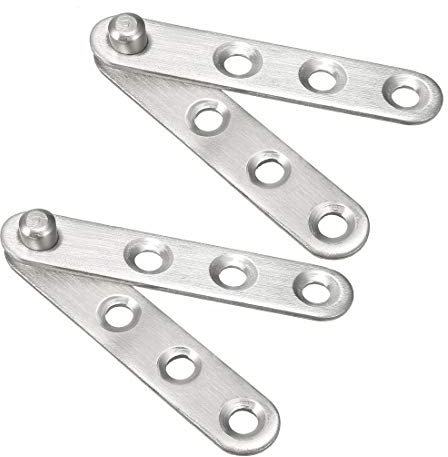 sourcing map 2 Sets Stainless Steel 360 Degree Rotating Door Pivot Hinge 60mm x 11mm