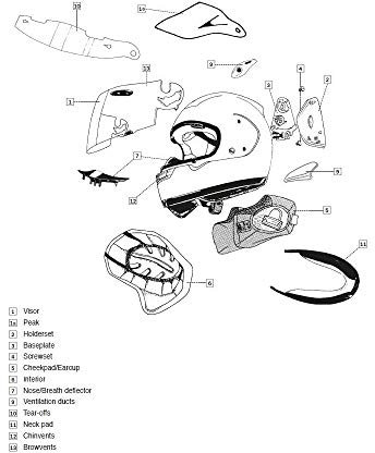 Arai Coiffe Chaser-x Integralhelm, 5 mm