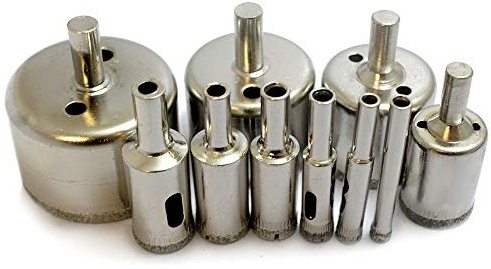 Oudtinx Diamond Drill Bit Set, 10 PCS Glass Hole Saw for Tiles Glass Ceramic Marble Bottles DIY,6mm - 50mm
