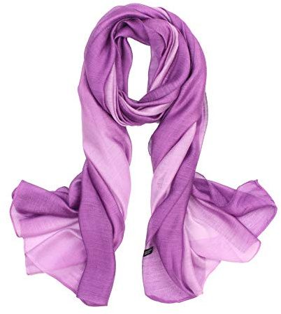 Scarf for Women Cotton Silk Scarves Shawl Wraps Gradient Color (Purple)