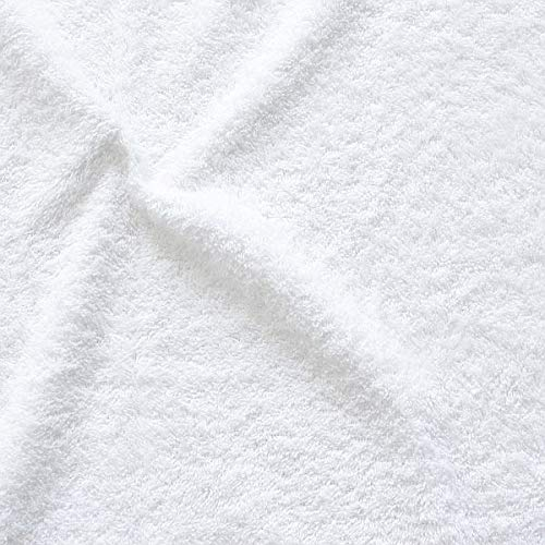 STOFFKONTOR Frottee Baumwollstoff Stoff - Öko-Tex Standard 100 - Meterware, Farbe Weiss - zum Nähen von Bekleidung, Kissenbezügen, Dekorationen uvm.