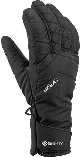 LEKI W Sveia GTX Lady Schwarz - Gore-Tex Leichter wasserdichter Damen Skihandschuh, Größe 7.5 - Farbe Black