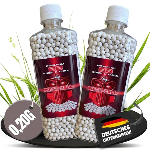 2 x Airsoft Softair Kugeln Fritz-Cell Premium BBS 6 mm 0,20g Flasche 3000 Stück