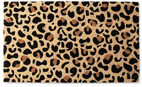 DII Fußmatte für drinnen und draußen, natürliche Kokosfaser, Frühling/Sommer, 45,7 x 76,2 cm, Leopardenmuster