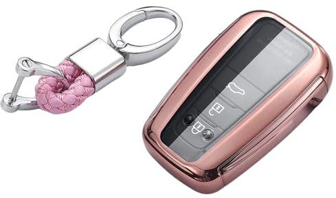 ontto Autoschlüssel Hülle für?Toyota RAV4 Toyota Avalon Corolla Highlander C-HR Prius GT86 Zubehör Fernbedienung Cover TPU Schlüsselhülle Schlüsselanhänger Schlüssel Schutz Etui 2 3 4 Tasten-Rosa