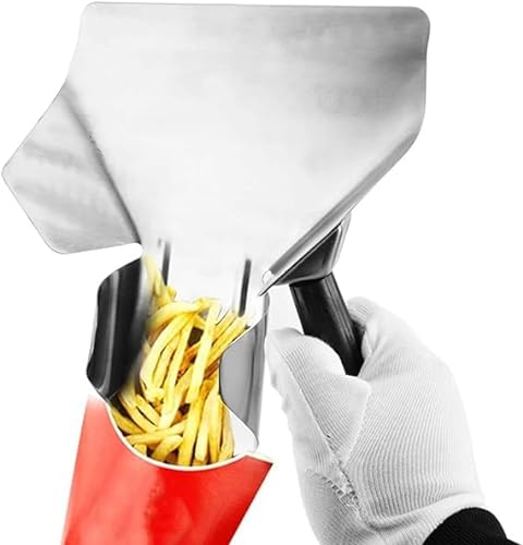 Edelstahl Pommesschaufel, Pommes Frites Schaufel mit Griff Gebratene Pommes Bagger Schaufel für Hochzeitsbuffet Bar Candy Schaufel für Zuhause Küche Kino für Süßigkeiten und Snacks