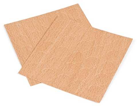LouMaxx Abdeckkappen für Schrauben rund, Buche Ø 14 mm – 50er Set Selbstklebende Abdeckkappen für Bohrlöcher und kleine Beschädigungen – Universelle Schraubenabdeckung Made in EU