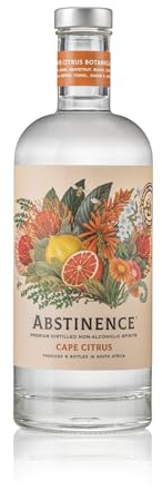Abstinence South African Cape Citrus Alcohol-Free Gin, Warm 75cl 0% ABV | Buchu botanical, zesty, complex, no added sugar, no artificial colours, no artificial flavourings, ideal gift