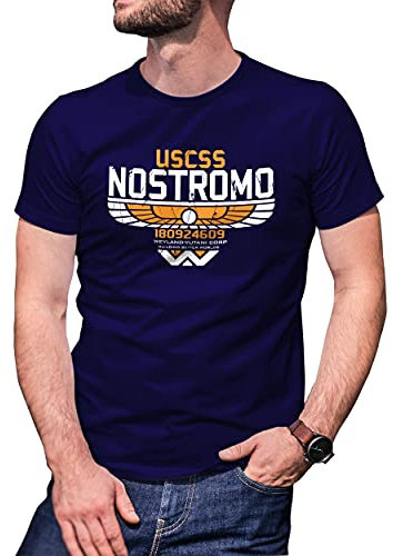 B&S Boutique USCSS Aliens Inspired Weyland Premium Camiseta Azul Marino para Hombre Size L