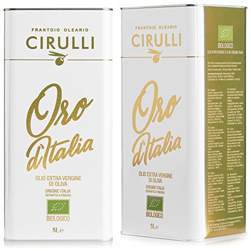 Frantoio Oleario Cirulli Olio Extravergine di Oliva Biologico, Estratto a Freddo, Olio di Oliva Italiano con Aroma Fruttato, Lattina (2 Lattine da 5 Litri)