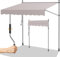 Randaco Klemmmarkise mit kurbel, 400x120cm Balkonmarkise ohne Bohren Höhenverstellbar, Einziehbar Manuell Faltarm UV-beständig Terrassenüberdachung, Einfache Montage Beige