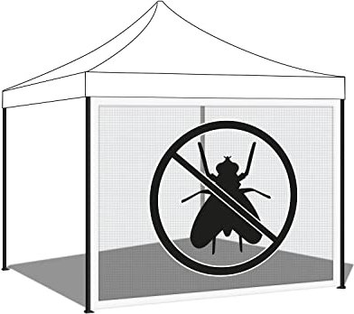 Telo zanzariera per gazebo da giardino. Zanzariera con velcro vari colori. 300X200H cm (Bianco)