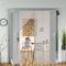 Fly Screen Door 90x180cm(35x70inch) Keep Insects Out Mosquito Door Screen,Easy to Install Without Drilling,Keep Away from Mosquitoes Curtain for Balcony Sliding Doors - Grey