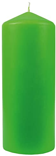 HS Candle Wachskerzen Stumpenkerzen Ø8cm x 20cm (Limette) - Lange Brenndauer - Hergestellt in EU - Kerzen Blockkerzen - Wachs Stumpen