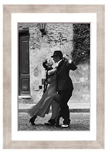 SD Bilderrahmen mit Passepartout – Fotorahmen in Silber 30mm breit - Außenmaß Passepartout 60x80 cm - für Bildgröße 50x70 cm - Rahmen mit Acrylglas