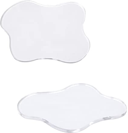 2pcs sous Verre Acrylique Transparent, sous-Verres Irréguliers sous-Verres en Acrylique pour Bureau Facile à Nettoyer sous-Verres de Forme Irrégulière Ornements de Table pour Cuisine Bar