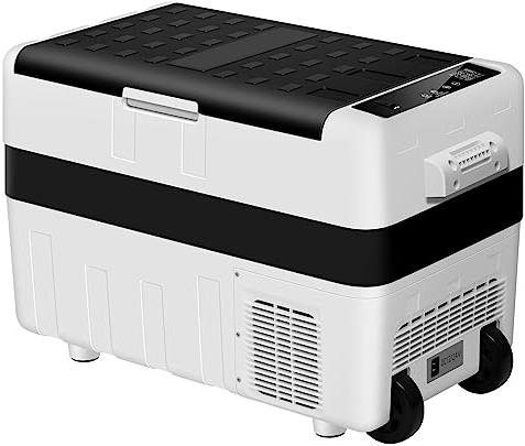 WOLTU Kompressor Kühlbox Auto 40L, 12V 230V Elektrische Camping Kühlbox Groß mit Gefrierfach, Dual Zone Kühlschrank mit USB, Kühltruhe Mini Gefrierbox für Lkw, Strand, Picknick, Summer Saver, Weiß