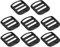 Uxcell Metal Ladder Buckle Slider Tri-Glider Metal Adjustable Buckles, 8pcs 25mm(1) Inner Width for Webbing Backpack Strap, Black