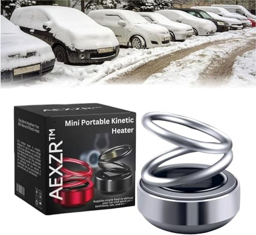 EXQST AEXZR Mini tragbare kinetische Heizung, 360 Grad drehbar, automatische kinetische Heizung, automatische rotierende Solar-Doppelring-Heizung für Auto und Zuhause