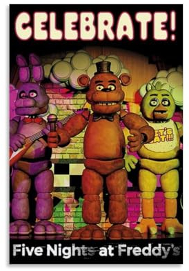 NIPSER FNAF Wandkunst-Albumcover 2023, Filmposter, 6er-Set, Teenager-Raumdekoration, ästhetischer Film für Schlafzimmer, Dekoration, 20 x 30 cm