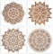 MWOOT 4Pcs Large Mandala Painting Stencils, Reusable Painting Art Template Kit, Large Craft Drawing Stencils Tools for Spray Paint Graffiti Furniture Tile Floor Rock Fabric Wall Decoration(12 * 12IN)