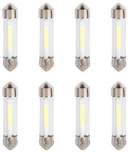 A2ZWORLD 8pcs Lampadine LED Siluro 39mm, T11 SV8.5 C5W 12V Luce per Auto, 1 COB 1W 100lm, Bianco Freddo 6500K