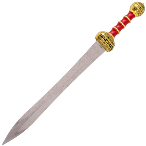 Römisches Gladius Schwert in Rot - Schwert - Metall Antike Krieger Sammlerstück Videospiel Fan Artikel Filmschhwert Deko Outdoor Rollenspiele Cosplay Fasching Gaming